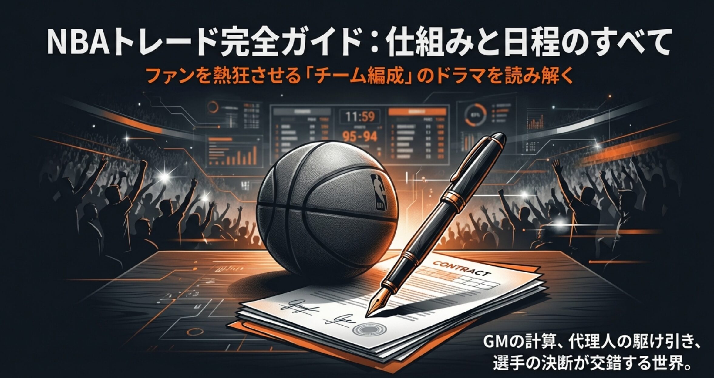 NBAトレード期間とデッドラインの全体像をまとめた解説スライド